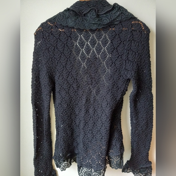 Metric Boutique Label Ruffle Lace Sweater Cardigan - Picture 6 of 7
